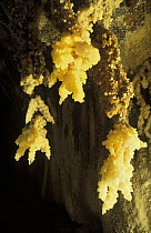 Salt crystal stalactites in the salt mines of Cardona, Barcelona, Spain