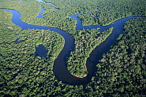 Rio Negro river surrounded by rainforest, southern Pantanal, Brazil