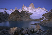 High granite spires, Lago de los Tres and Cerro Fitzroy, Los Glaciares National Park, Argentina