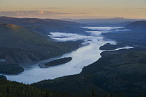 View onto Yukon River near Dawson City from Midnight Dome, Yukon, Canada