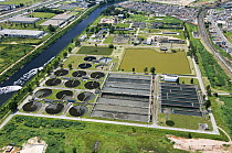 Aerial view of treatment plant, Barueri, Sao Paulo, Brazil