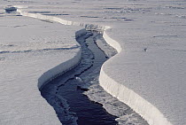 Lead in pack ice, Ellesmere Island, Nunavut, Canada