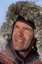Will Steger portrait showing nose and cheeks affected by frost bite, North Pole, Arctic