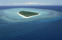 Coral cay on Great Barrier Reef, Australia