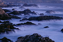 Waves and rocky coastline, Big Sur, California