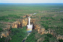 Aerial view of Jim Jim Falls, wet season. Kakadu NP, Northern Territory, Australia