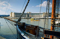 Bristol Docks, ferry and Lloyds Building, Bristol, England