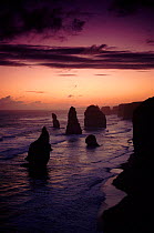 Twelve apostles rock formation at sunset, Port Campbell, Victoria, Australia.
