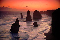 Twelve apostles rock formation at sunset. Port Campbell, Victoria, Australia