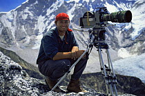 Camerman Martyn Colbeck filming in Nepal at 18,300 feet 1990s