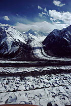 Fedchenko glacier in Tien Shan Mountains, Kazakhstan, Kirgezia