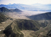 Aerial view of deforestation north of Quito, Ecuador