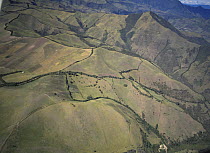 Deforested hillsides north of Quito, Ecuador