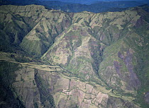 Deforested hillsides north of Quito, Ecuador