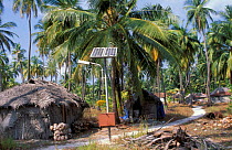Solar power panel on Bangaram Island (former Laccadives) India