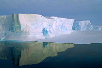 Tabular Iceberg with a cave in Weddell Sea, Antarctica.