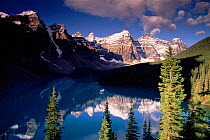 Banff NP, Banff National Lake. Canada. Montains reflections. Mountains and lake scene.