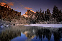 Winter landscape with Half Dome mountain face, Yosemite NP, California, USA