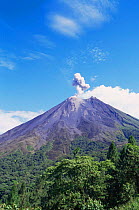 Active Arenal volcano erupting with cloud of ash, Costa Rica