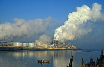 Pollution from pulp mill, Puget Sound. Tacoma, Washington, USA. 1986.