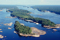 Aerial view of Amazonia, Brazil - Upper Rio Negro at Equator.