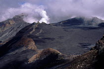 Ash fallout near crater of Mount Ruapehu. Tongariro NP, New Zealand  1996