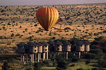 Hot air balloon over Taita Hills Game Lodge, Kenya