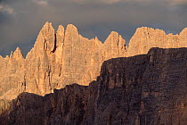 Passo di Giau (2236m) at sunset, August, Italian Dolomites. Northern Itlay, Europe