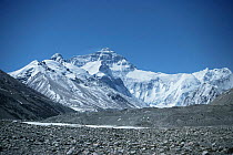 North face of Everest with Rongbuk glacier in foreground, Tibet.