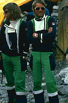Reinhold Messner and Peter Habeler before Everest ascent without oxygen, the first people to do so, 1978.