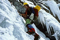 Ron Fawcett ice climbing 1983