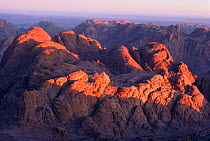 View towards east from summit of Mount Sinai at dawn, Sinai, Egypt