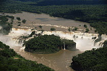Aerial view of Iguazu Falls on the Argentina / Brazil border, South America
