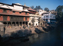 Pushupatinath Temple, the most holy Hindu place in Nepal where cremations take place on the holy ghats,  Kathmandu Valley, Nepal