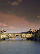 Ponte Vecchio bridge (1345), Florence, Italy. Designed by Giotto's pupil Taddeo Gaddi.