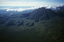 Aerial view of Visoke volcano, Virunga NP, Democratic Republic of Congo (formerly Zaire)
