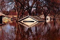 Flooded town, Grand Forks, North Dakota, USA. April 1997