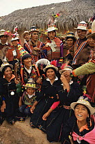 Quechua people watch traditional wedding ceremony, Bolivia