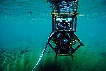 Minisub used to film hippos underwater for BBC tv series 'Supernatural'. Mzima, Kenya
