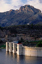 Beniarres dam, Benitadel mountain,  Alicante, Spain, Europe.