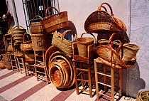 Hand-made baskets for sale, Cesteria, Gata, Valencia, Spain, Europe.