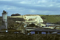 Destruction of downland by road building on Twyford down, Newbury bypass, Hampshire, UK, 1993