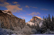 Half Dome mountain landscape in winter, Yosemite NP, California, USA