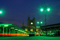 Temple Meads Station, Bristol, at night. UK