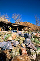 Semi-precious stones and glass for sale at Zion NP, Springdale, Utah, USA