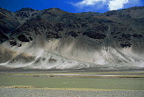 Scree slopes of Upper Indus river, Ladakh, North East India