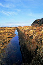 Peat bogs & Mires dutch moss, blanket peat bog with harvesting of peat, Islay, Inner Hebrides