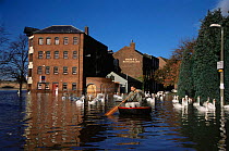 River Severn flooding at Worcester, UK