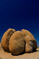 Spheroidal weathering of 80 million year-old granite by exfoliation, Mojave Desert, California, USA