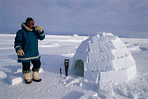 Inuit beside igloo Admiralty inlet, Baffin Is, Canada Isaac Shooyuk. Sequence